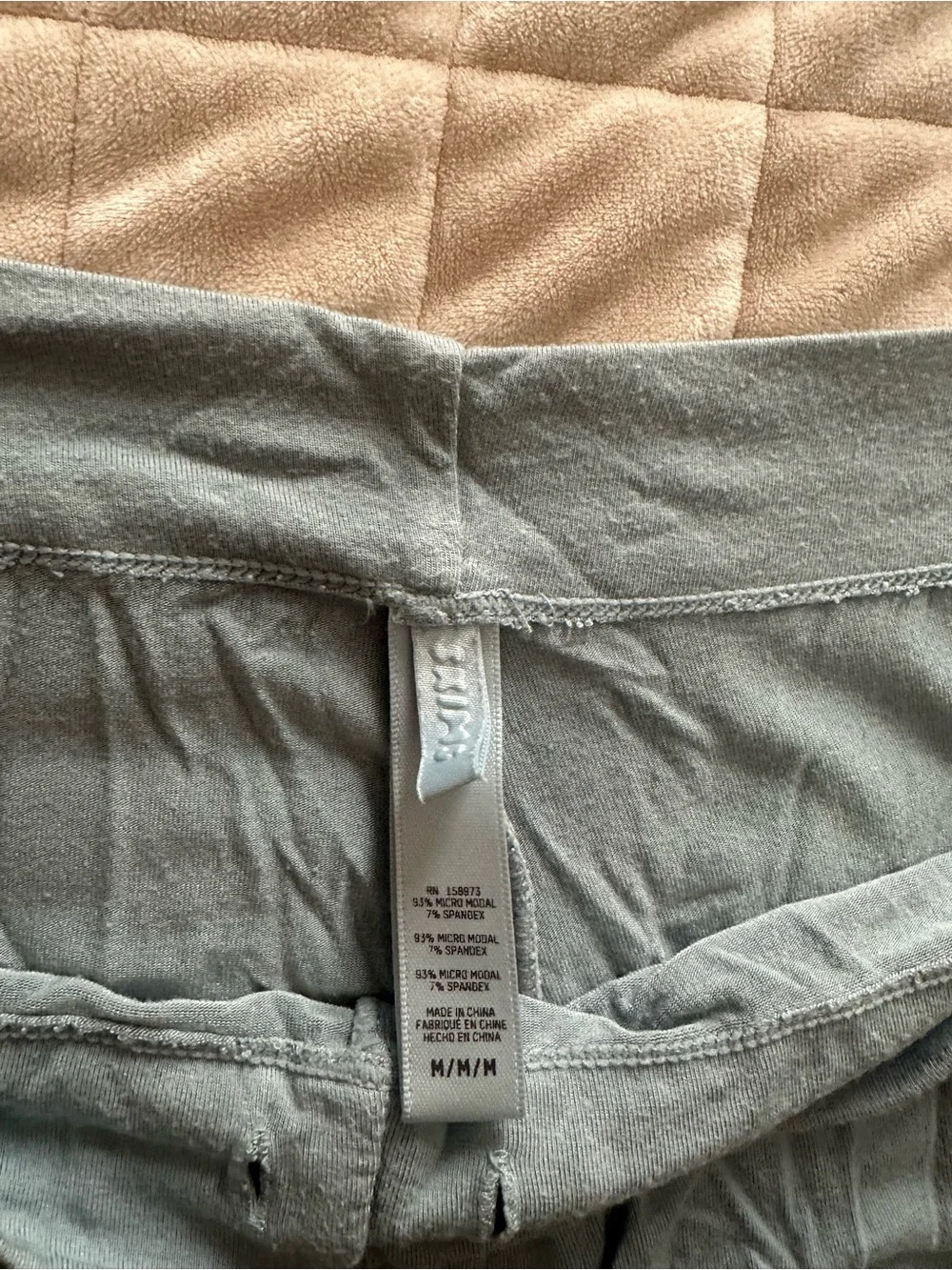 SKIMS Lightweight Wide-Leg Pajama Pants in Sage Green